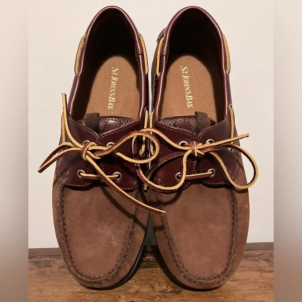 St. John's Bay Men's Tan and Brown Boat Shoes